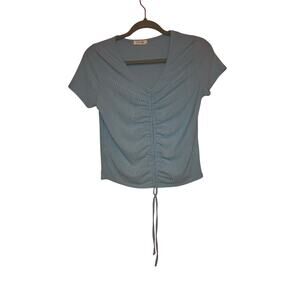 🛑 LAST CHANCE! Olivia Rae light blue knit cropped top size large